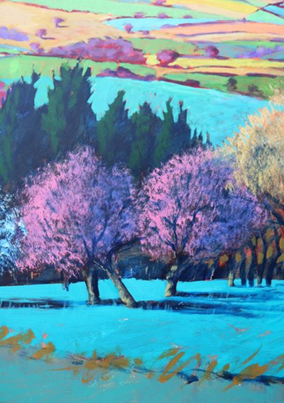 Teme Valley huhtikuu lähikuva (akryyli aluksella) tekijältä Paul Powis