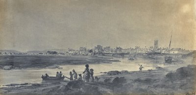 Cardiff etelästä (tussi ja tussi ja pesu paperille). tekijältä Paul Sandby