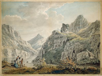 Dolbardarnin linna ja Llanberris-järvi, 1764 tekijältä Paul Sandby
