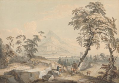 Italialainen maisema matkustajien kanssa, nro 1 tekijältä Paul Sandby