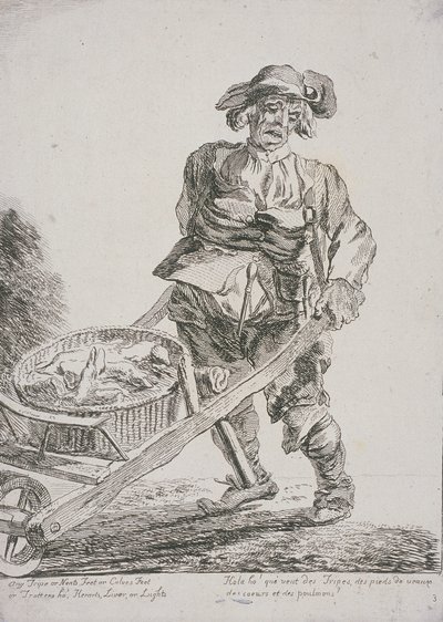 Jätteiden myyjä, Cries of London, 1760 tekijältä Paul Sandby