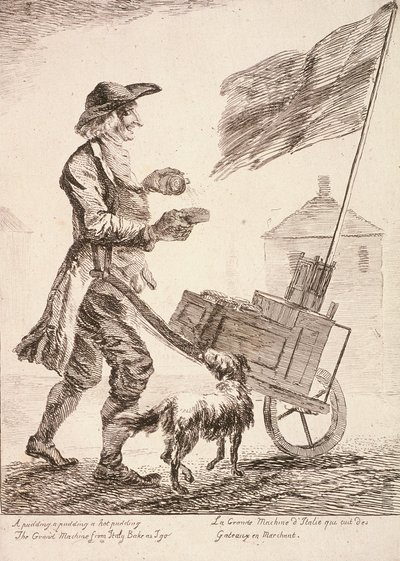 Vanukasmyyjä, Cries of London, 1760 tekijältä Paul Sandby