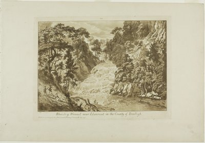 Rhaidr-y Wennel lähellä Llanrwstia Denbighin maassa tekijältä Paul Sandby
