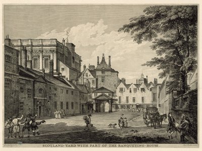 Scotland Yard ja osa juhlataloa tekijältä Paul Sandby
