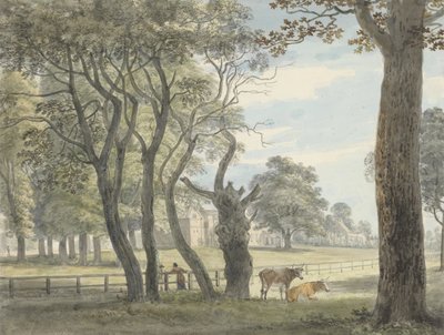 Gunpowder Magazine, Hyde Park, n. 1790 (akvarelli, kynä ja muste ja värikynä grafiitin päällä paperilla) tekijältä Paul Sandby