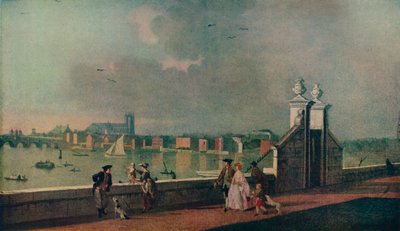 Näkymä vanhan Somerset Housen terassilta, c1770 tekijältä Paul Sandby