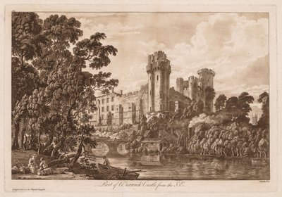 Näkymät Warwickin linnasta: osa Warwickin linnaa kaakkoispuolelta, 1776. tekijältä Paul Sandby