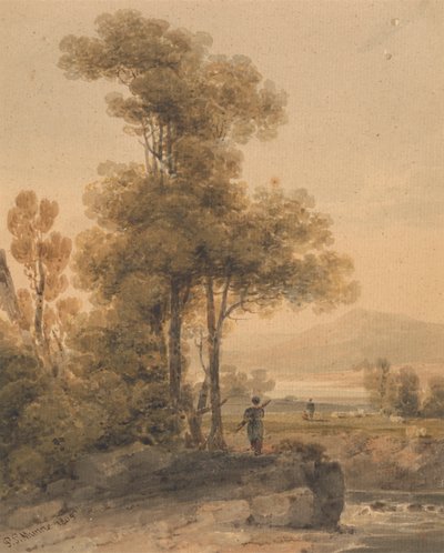 Maisema hahmoilla, Cromach Water tekijältä Paul Sandby Munn
