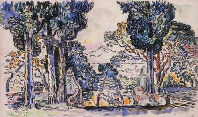 Sypressit Sainte-Anne Saint Tropezissa tekijältä Paul Signac