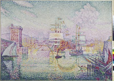 Sisäänkäynti Marseillen satamaan (öljy kankaalle tekijältä Paul Signac
