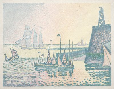 Ilta, Vlissingenin laituri, 1898. tekijältä Paul Signac