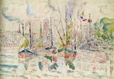 La Rochelle (akvarelli paperille) tekijältä Paul Signac