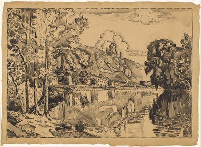 Les Andelys kesäaamuna tekijältä Paul Signac