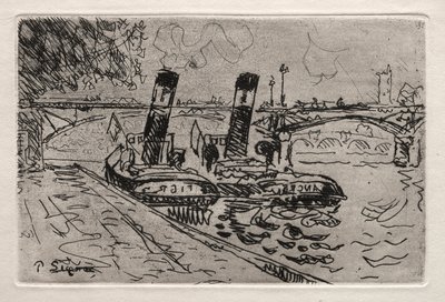 Pariisi, Pont des Arts ja Remorqeursin kanssa tekijältä Paul Signac