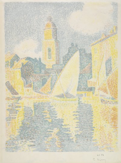 Saint-Tropez: Satama, 1897-1898 tekijältä Paul Signac