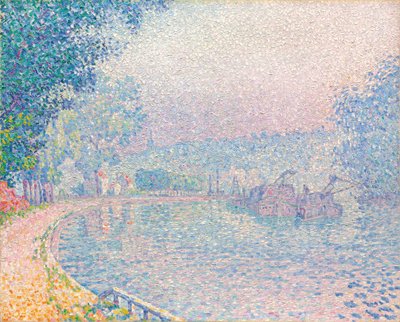 Samois, La Berge, Aamu, 1901 tekijältä Paul Signac