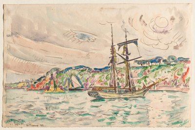 Laivat lähellä Trieux-jokea tekijältä Paul Signac