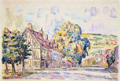 Katu, jossa on runkotalo Normandiassa, vuodelta 1925 tekijältä Paul Signac