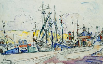 Fecampin satama; Le Port a Fecamp, 1930 tekijältä Paul Signac