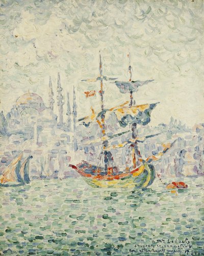 Konstantinopolin satama; Le Port de Konstantinopoli, 1907 tekijältä Paul Signac