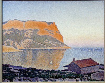 Näkymä mustaherukkalahdelle, Cap Canaille Paul Signacin maalaus (1863-1935) 1889 Yksityinen kokoelma - Näkymä Cassisin lahdelle, Cap Canaille. Paul Signacin maalaus (1863-1935) tekijältä Paul Signac