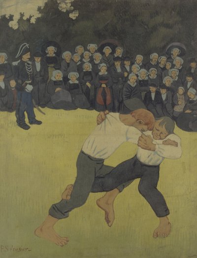 Breton Wrestling, 1890-1891 tekijältä Paul Sérusier