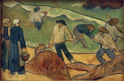 Maisema, jossa on merilevän kalastajia tekijältä Paul Sérusier