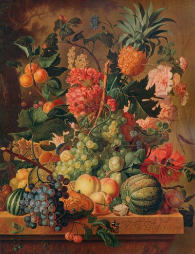 Hedelmiä ja kukkia, 1789, 1938 tekijältä Paul Theodor van Brussel