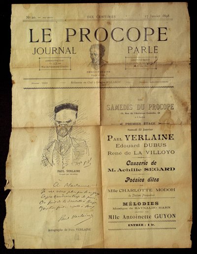 Journal du Procope, pariisilainen kahvila tekijältä Paul Verlaine