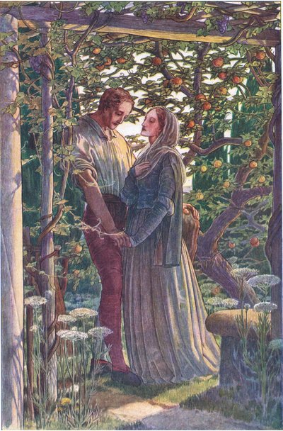 Harvinaisimpien kiintymysten reilu kohtaaminen, kuva Myrskystä, 1908 tekijältä Paul Vincent Woodroffe