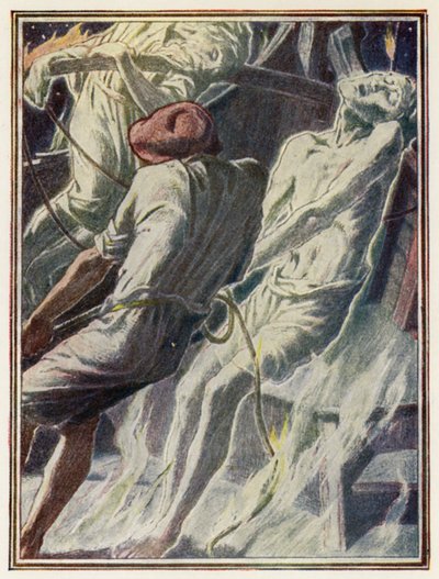 Kuvitus Coleridgen teokseen "The Ancient Mariner" (värilitografia). tekijältä Paul Vincent Woodroffe