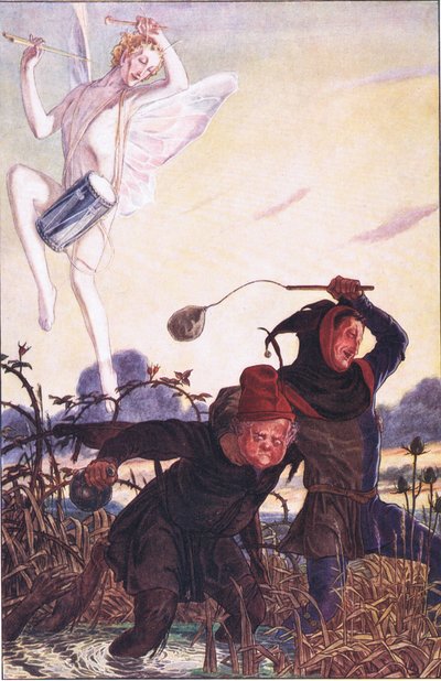 Päähirviö, seuraa hyvin. Haluaisin nähdä Taborerin: Hän laittaa sen päälle, kuva Myrskystä, 1908 tekijältä Paul Vincent Woodroffe