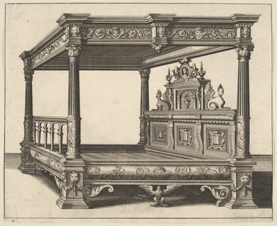 Katossänky Verscheyden Schrynwerckiltä ... [Useita puusepäntöjä ...], 1658. tekijältä Paul Vredeman de Vries
