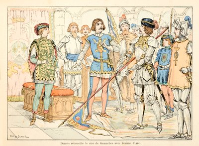Kuvitus otettu Theodore Cahun kirjasta "" Joan of Arc "" ja kuvittanut Paul De Semant (1855-1915): Dunois sovitti Gamachesin isän Jeanne d