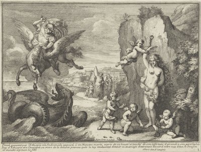 Perseus ja Andromeda Mytologiset esitykset maisemissa (sarjan nimi) tekijältä Paul van Somer (II)