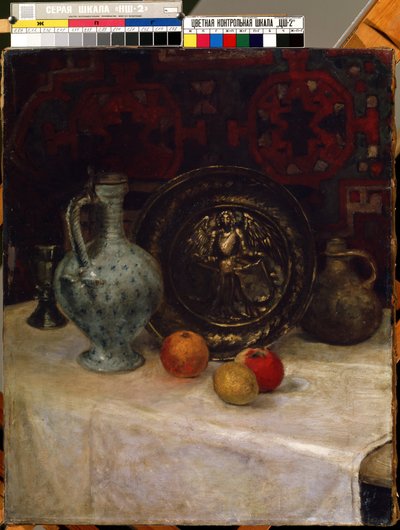 "Asetelma messinkilevyllä" Paula Modersohn-Beckerin (Modersohn Becker) maalaus (1876-1907) Mikalojus Konstantinas Ciurlionisin taidemuseo, Kaunas, Liettua tekijältä Paula Modersohn Becker