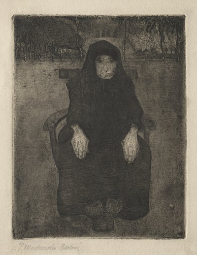 Istuva vanha nainen tekijältä Paula Modersohn-Becker