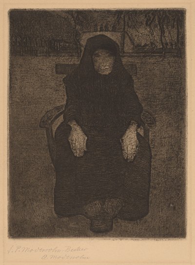 Istuva vanha nainen tekijältä Paula Modersohn Becker