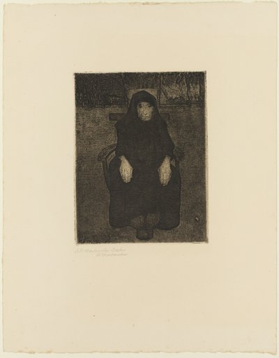 Istuva vanha nainen tekijältä Paula Modersohn Becker