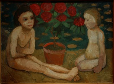 Kaksi istuvaa lasten tiedostoa tekijältä Paula Modersohn Becker