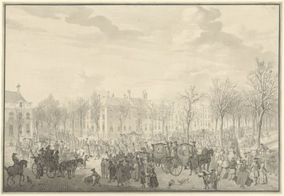 Prinssi William V:n saapuminen Haagiin 10. marraskuuta 1762 tekijältä Paulus Constantijn la Fargue (possibly)