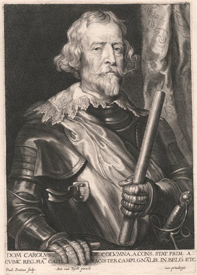 Dom Charles de Columna de Cons. fica Prim. um cubo Reg. Matis Cat. Mestre do Campo Gnalis em. Bélgica Etcfinnish tekijältä Paulus Pontius