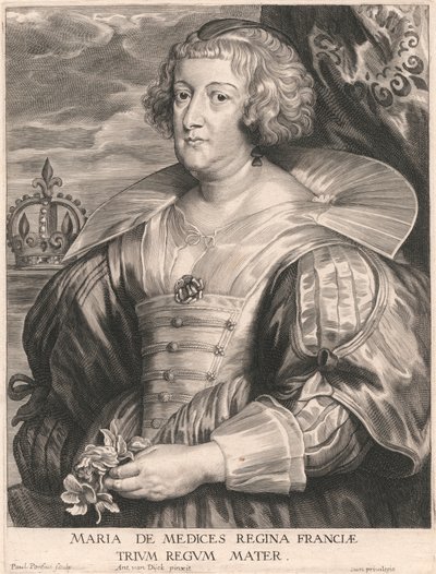 Marie de Medicis, Ranskan kuningatar, kolmen kuninkaan äiti tekijältä Paulus Pontius