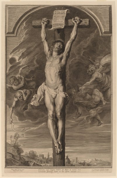 Kristus ristillä tekijältä Paulus Pontius, after Sir Peter Paul Rubens