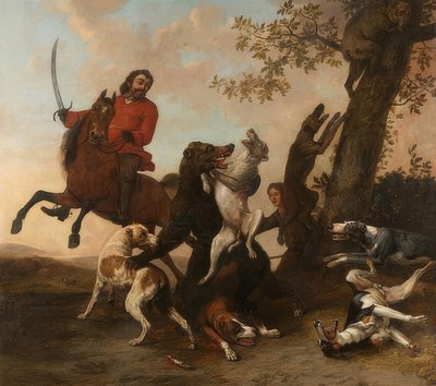 Karhunmetsästys. 1649 tekijältä Paulus Potter
