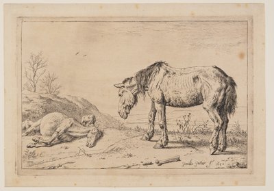 Kulunut hevonen, (La Mazette), sarjasta Hevoset (Series of Horses). tekijältä Paulus Potter