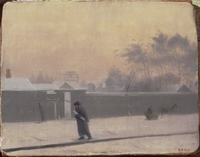 Talvikatu Vasilievsky-saarella, Pietari, n. 1851 tekijältä Pavel Andreevich Fedotov