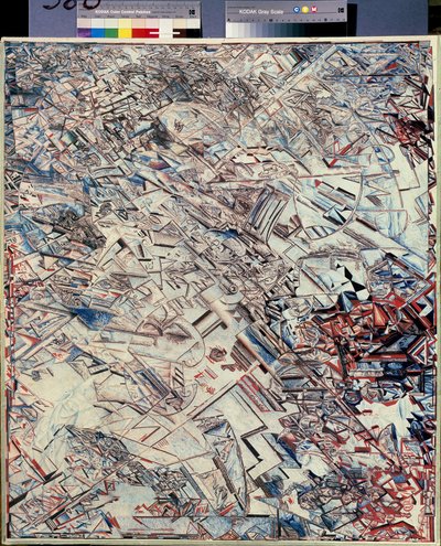 Sävellys. Pavel Nikolajevitš Filonovin (1883-1941) maalaus, öljy kankaalle, venäläinen taide, avantgarde, abstrakti taide. Venäjän valtionmuseo, Pietari. tekijältä Pawel Nikolajewitsch Filonow