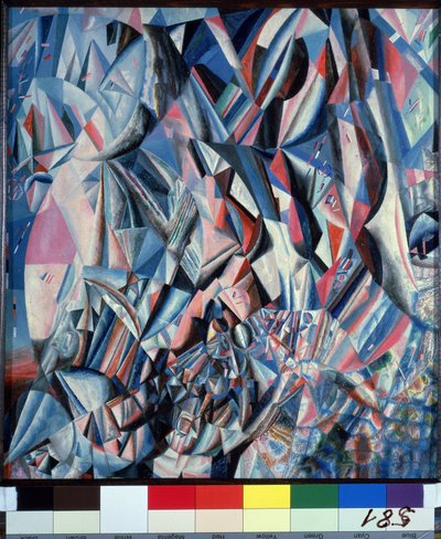 Voitto ikuisuudesta. Pavel Nikolajevitš Filonovin (1883-1941) maalaus, öljy puulle tekijältä Pawel Nikolajewitsch Filonow