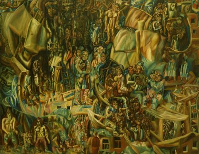 Sävellys. Laivat, 1913-1915 tekijältä Pavel Nikolayevich Filonov